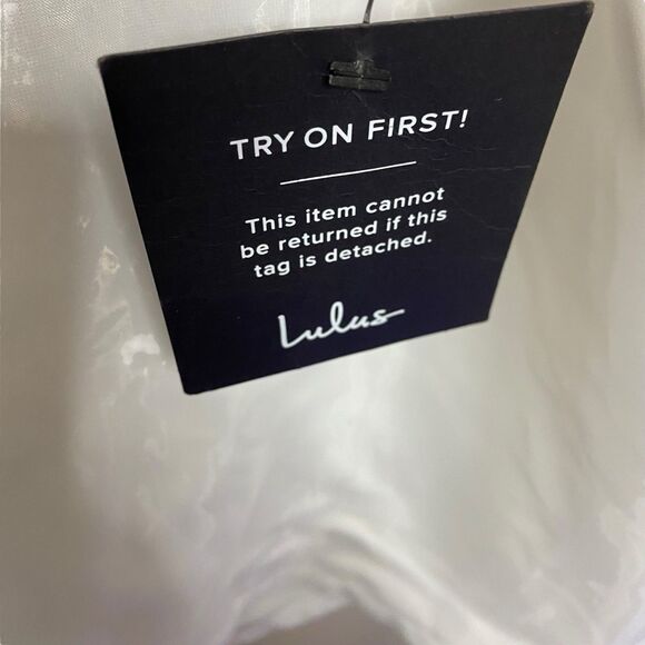 Lulus Charming Potential Mini Dress Womens M White Backless Puff Sleeve Party - Picture 9 of 10